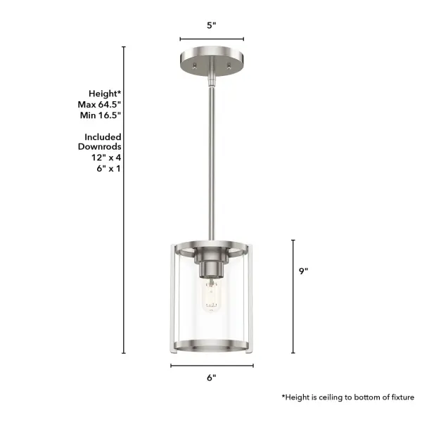 Astwood One Light Pendant in Brushed Nickel - Image 13