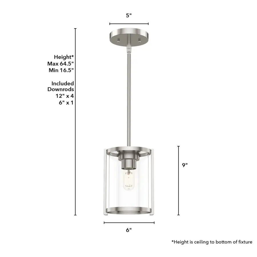 Astwood One Light Pendant in Brushed Nickel - Image 13