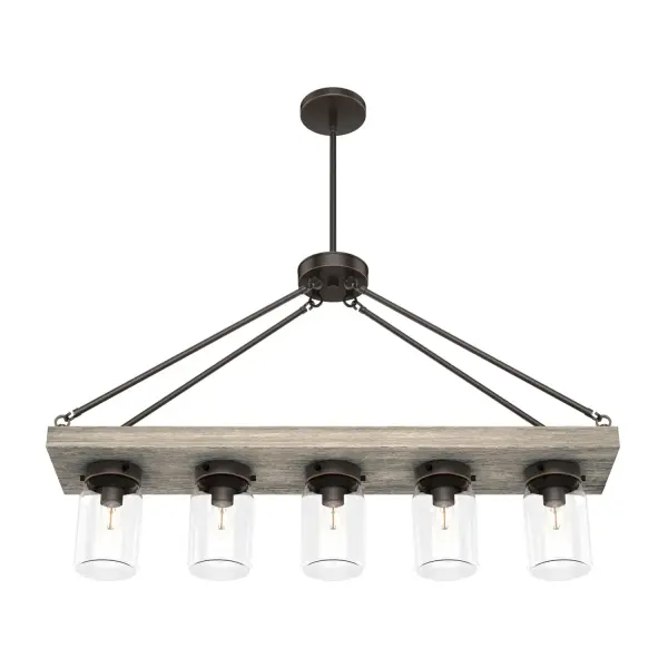 Devon Park Five Light Linear Chandelier in Brushed Nickel - Image 12