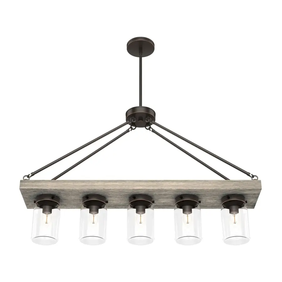 Devon Park Five Light Linear Chandelier in Brushed Nickel - Image 12