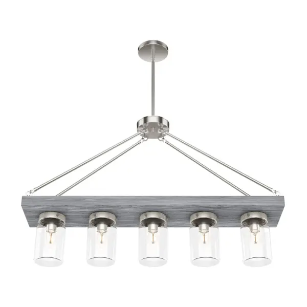 Devon Park Five Light Linear Chandelier in Brushed Nickel - Image 13