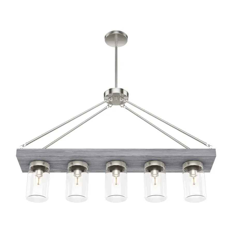 Devon Park Five Light Linear Chandelier in Brushed Nickel - Image 13