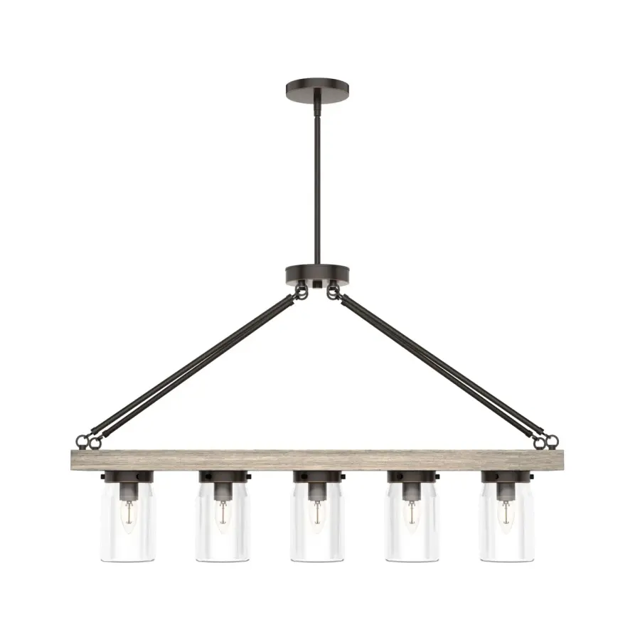Devon Park Five Light Linear Chandelier in Brushed Nickel - Image 14