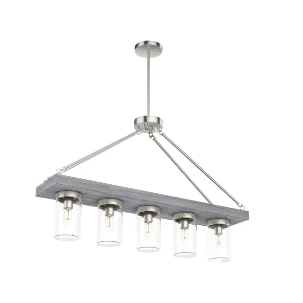 Devon Park Five Light Linear Chandelier in Brushed Nickel - Image 15