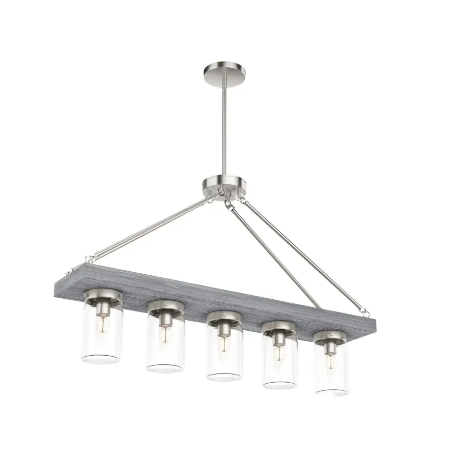 Devon Park Five Light Linear Chandelier in Brushed Nickel - Image 15