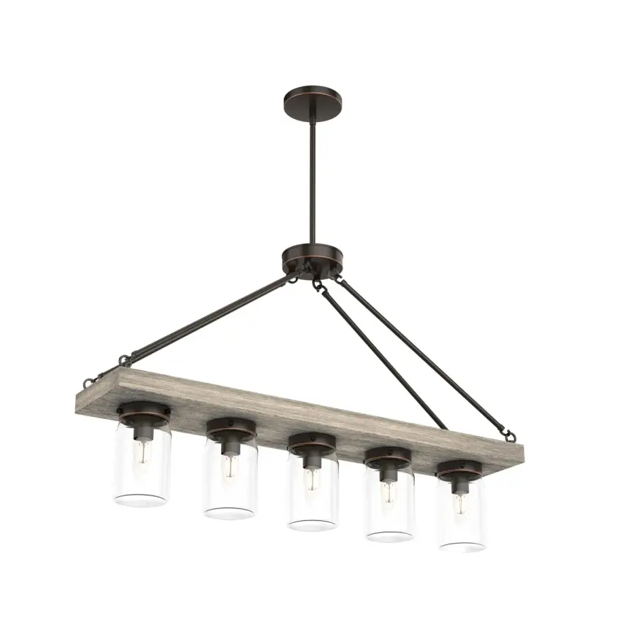 Devon Park Five Light Linear Chandelier in Brushed Nickel - Image 16