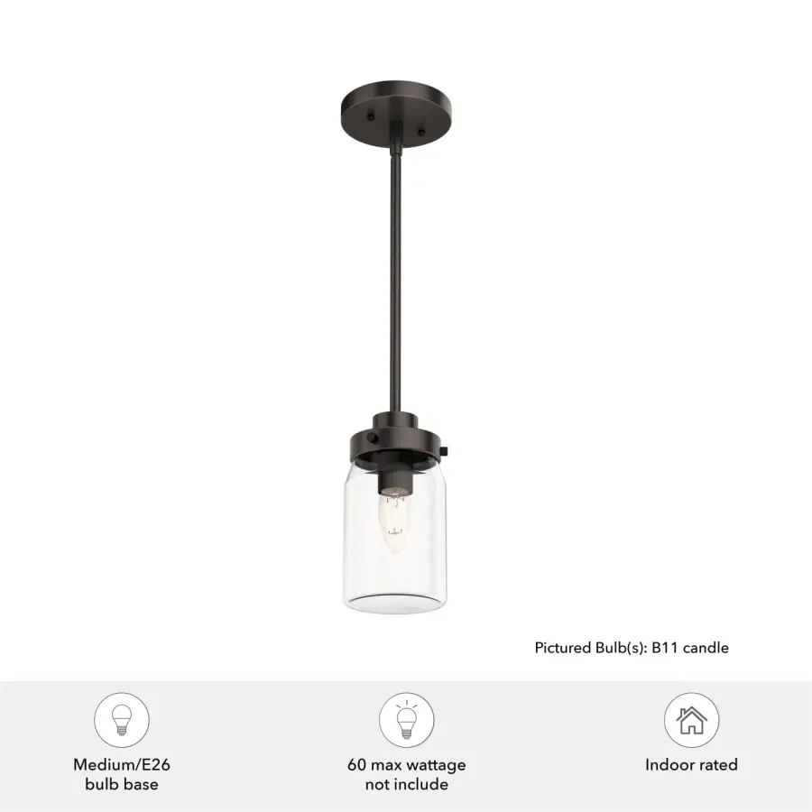 Devon Park One Light Pendant in Onyx Bengal - Image 6