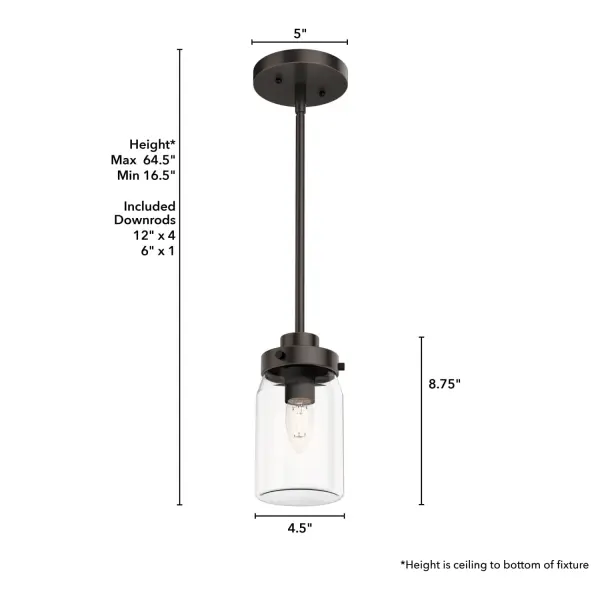 Devon Park One Light Pendant in Onyx Bengal - Image 8
