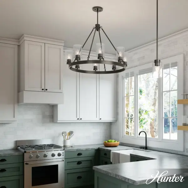 Hartland 8-Light Round Chandelier in Brushed Nickel - Image 4