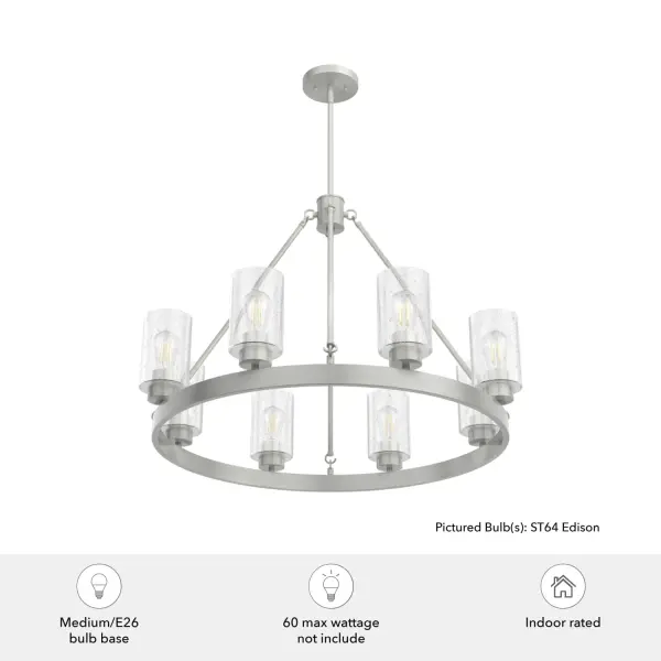 Hartland 8-Light Round Chandelier in Brushed Nickel - Image 5