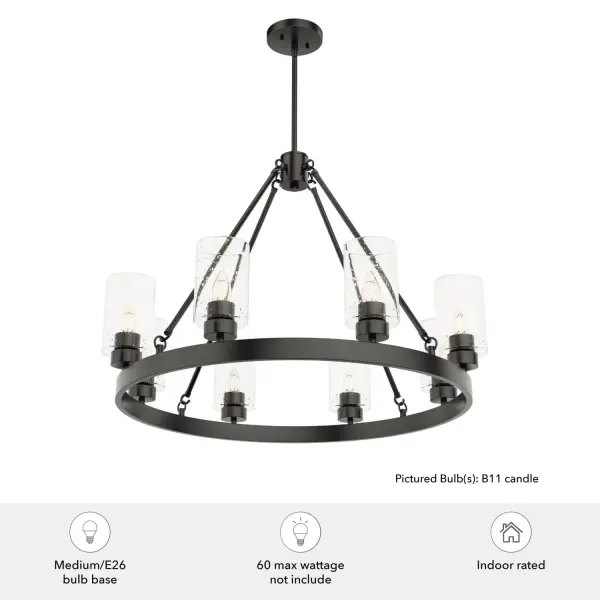 Hartland 8-Light Round Chandelier in Brushed Nickel - Image 6