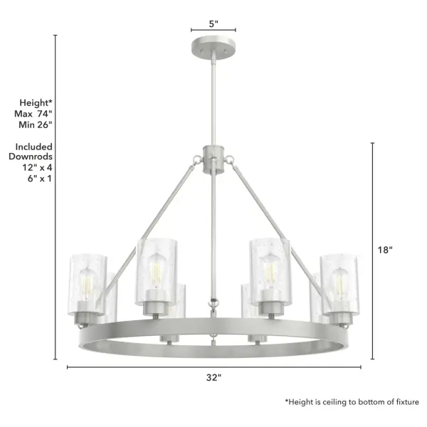 Hartland 8-Light Round Chandelier in Brushed Nickel - Image 7