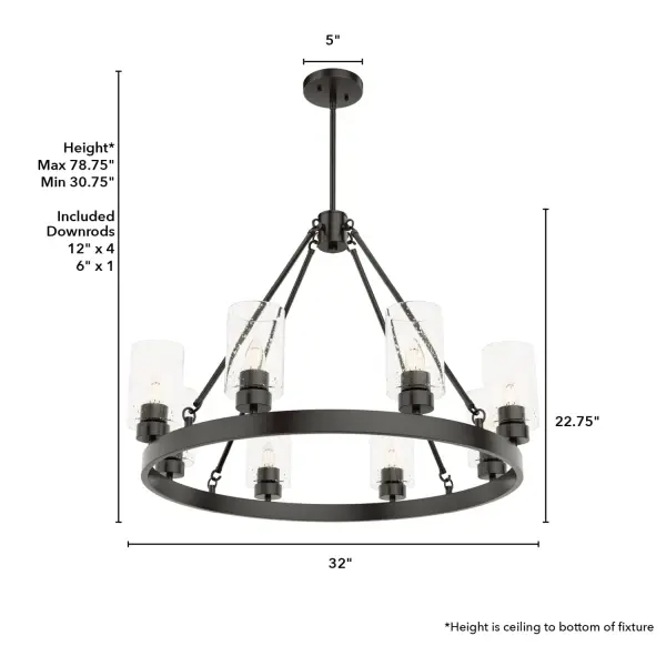 Hartland 8-Light Round Chandelier in Brushed Nickel - Image 8