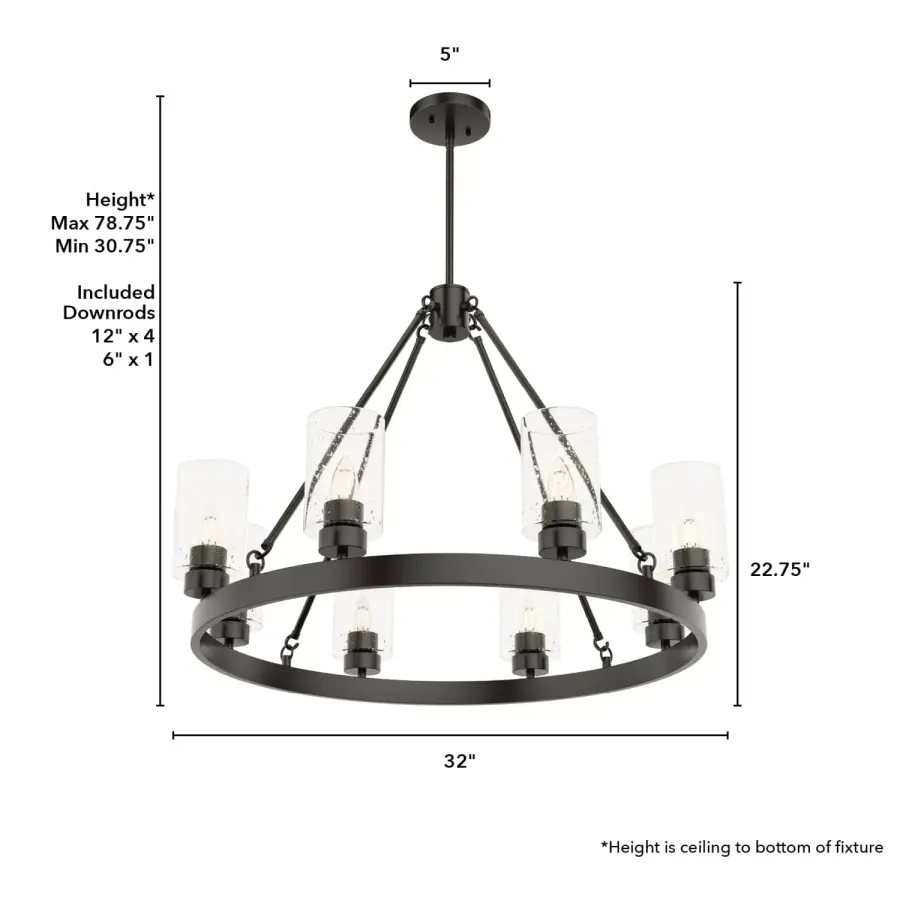 Hartland 8-Light Round Chandelier in Brushed Nickel - Image 8