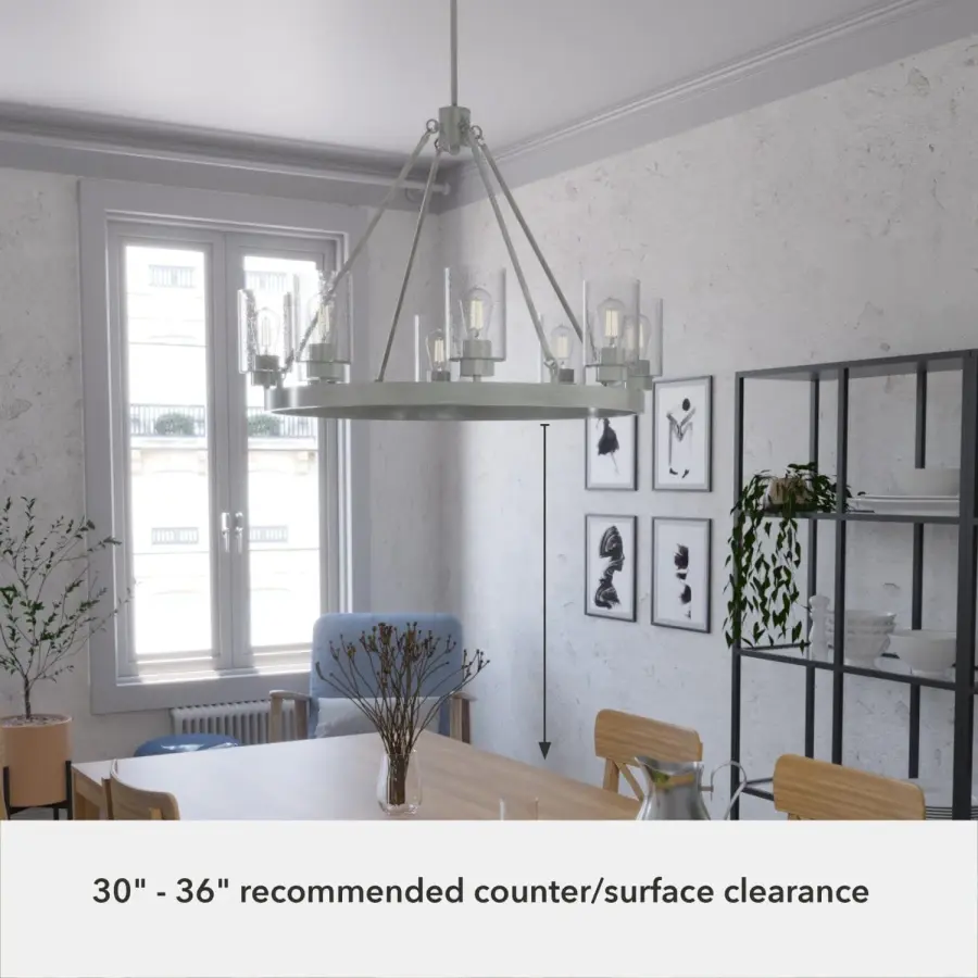 Hartland 8-Light Round Chandelier in Brushed Nickel - Image 9