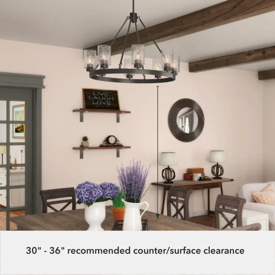 Hartland 8-Light Round Chandelier in Brushed Nickel - Image 10