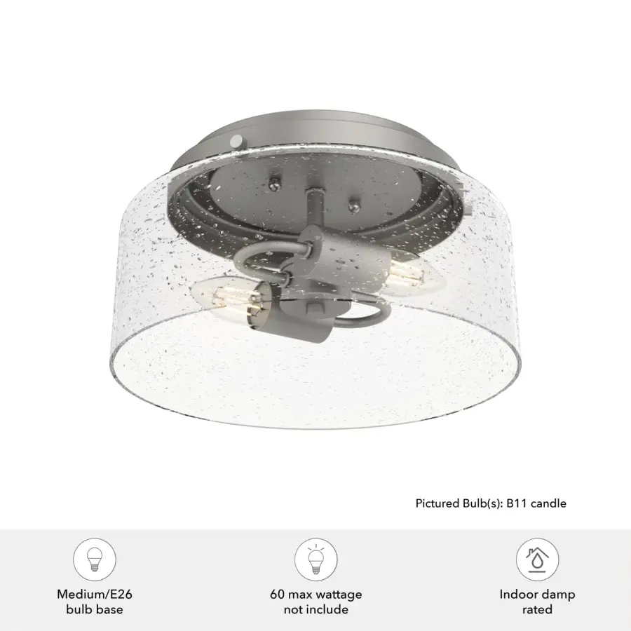Hartland Two Light Flush Mount in Matte Silver - Image 12
