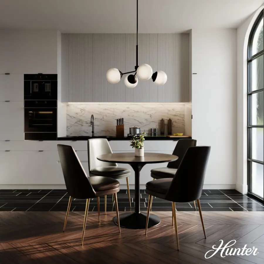 Hepburn Four Light Chandelier in Modern Brass - Image 3