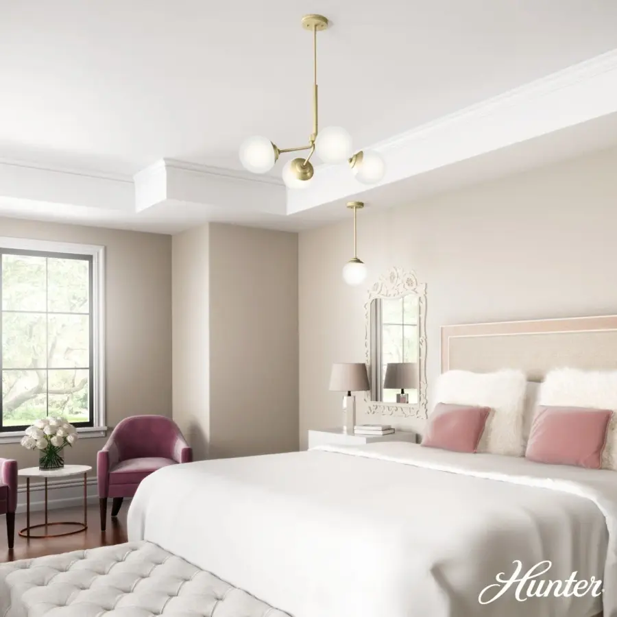 Hepburn Four Light Chandelier in Modern Brass - Image 4