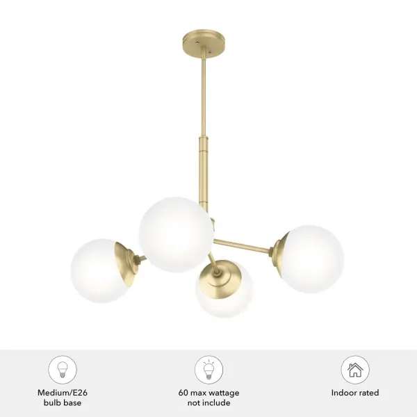 Hepburn Four Light Chandelier in Modern Brass - Image 6