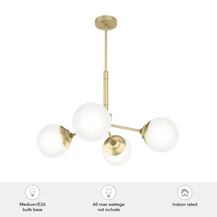 Hepburn Four Light Chandelier in Modern Brass - Image 6