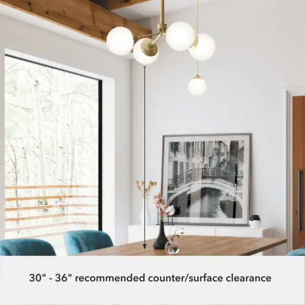Hepburn Four Light Chandelier in Modern Brass - Image 10