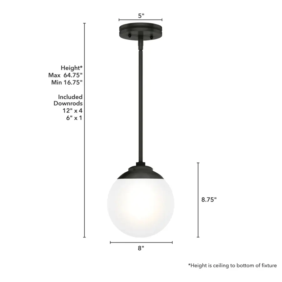 Hepburn One Light Pendant in Matte Black - Image 11