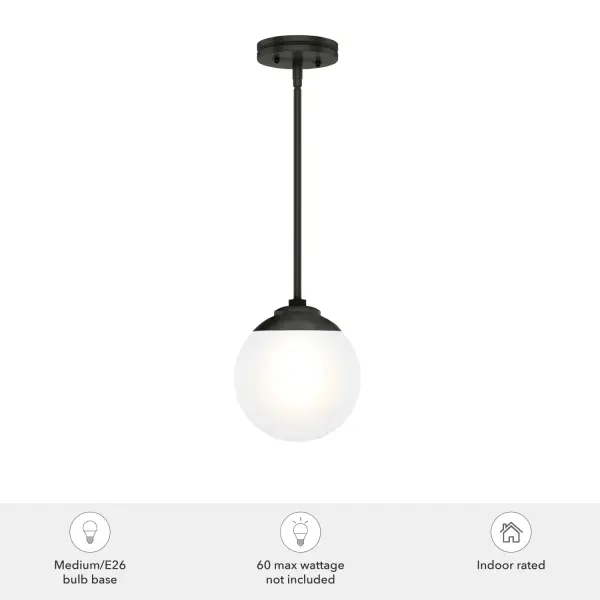 Hepburn One Light Pendant in Matte Black - Image 8