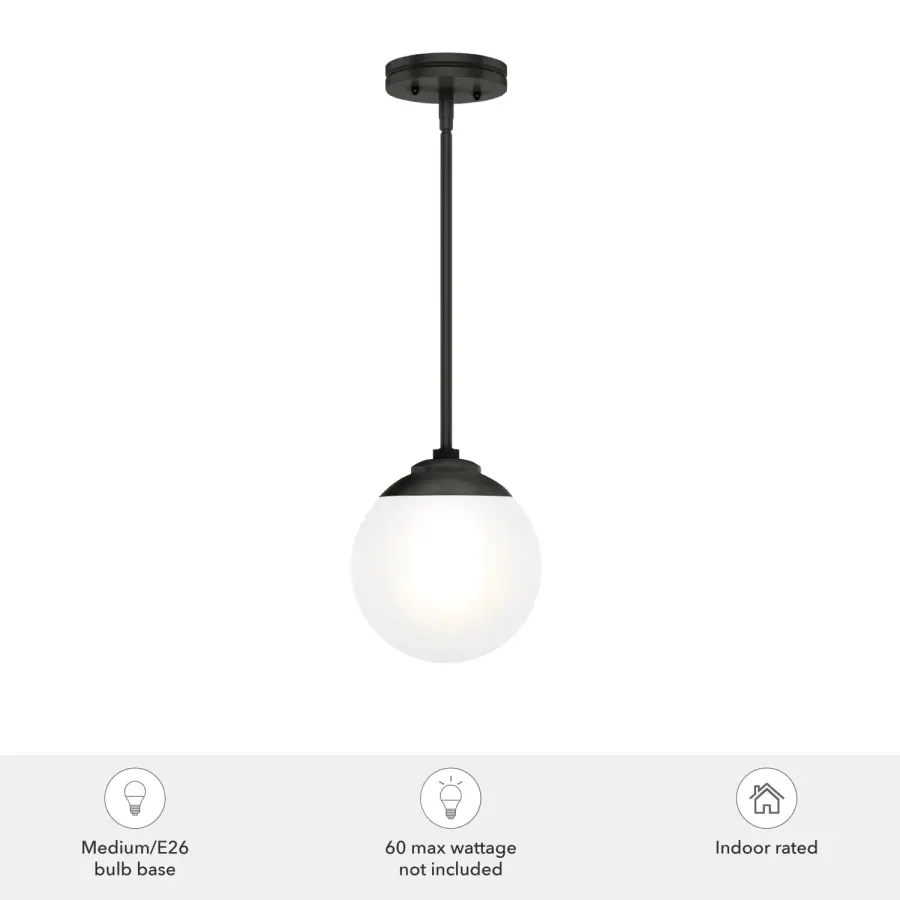 Hepburn One Light Pendant in Matte Black - Image 8