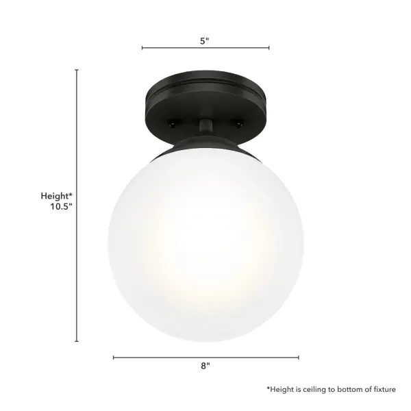 Hepburn One Light Flush Mount in Matte Black - Image 14