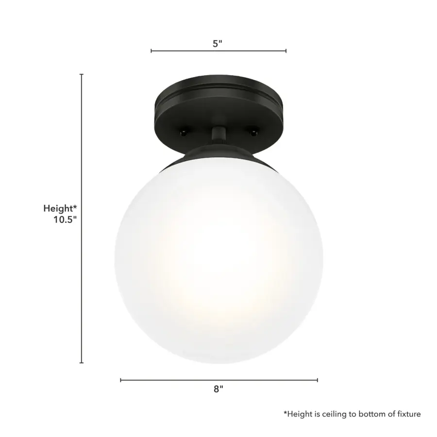Hepburn One Light Flush Mount in Matte Black - Image 14