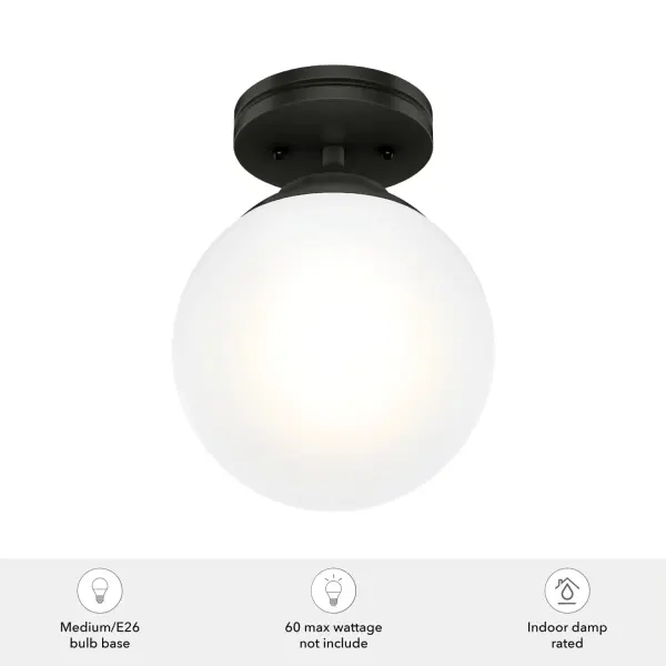 Hepburn One Light Flush Mount in Matte Black - Image 10