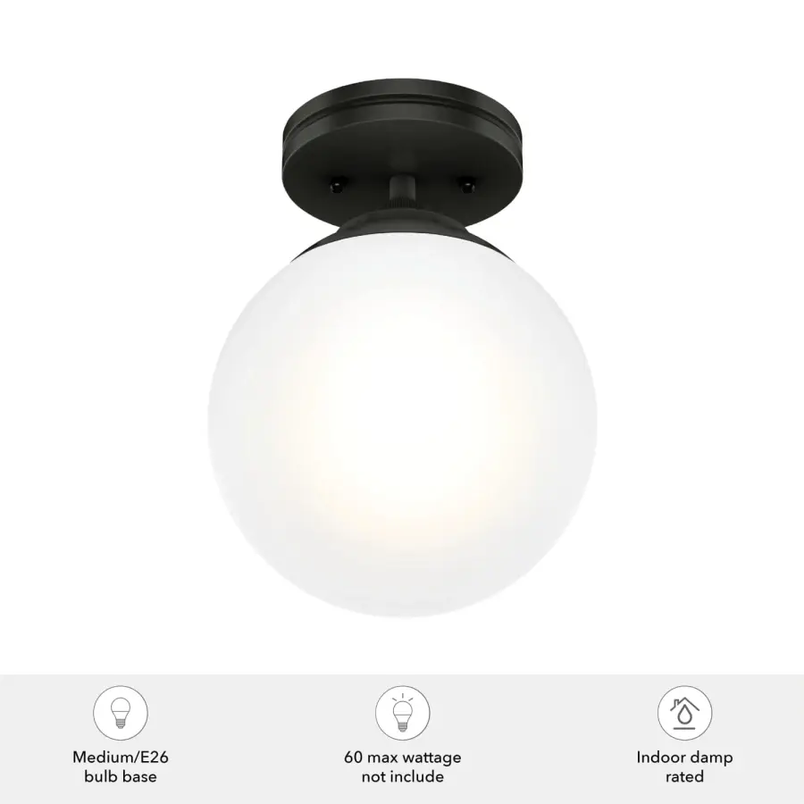 Hepburn One Light Flush Mount in Matte Black - Image 10