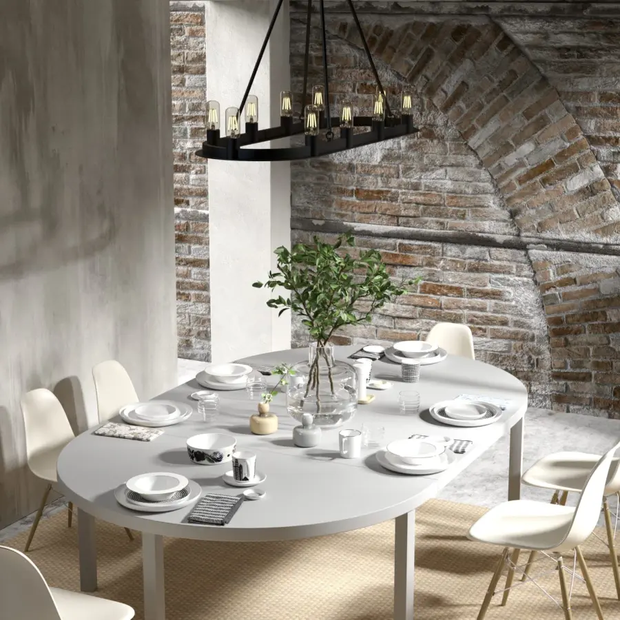 Saddlewood 10-Light Linear Chandelier in Natural Black Iron - Image 2