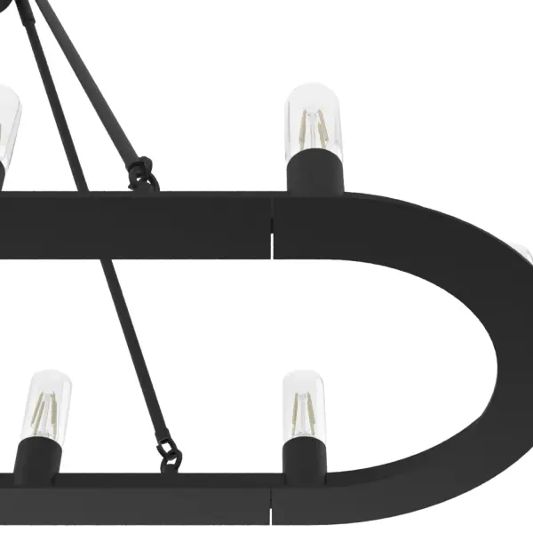 Saddlewood 10-Light Linear Chandelier in Natural Black Iron - Image 11