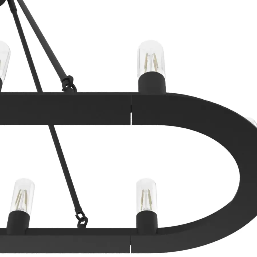 Saddlewood 10-Light Linear Chandelier in Natural Black Iron - Image 11