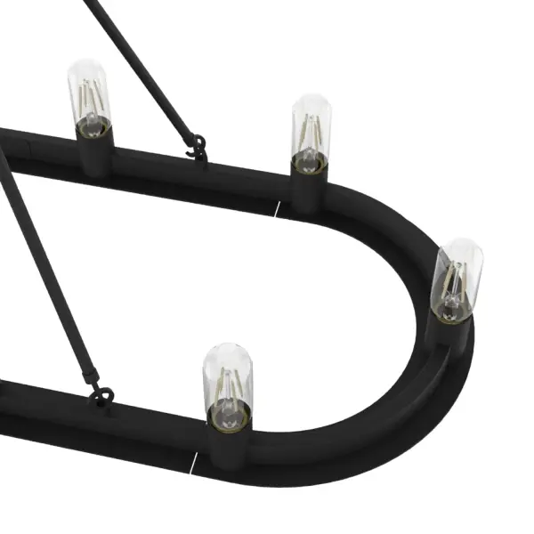Saddlewood 10-Light Linear Chandelier in Natural Black Iron - Image 12