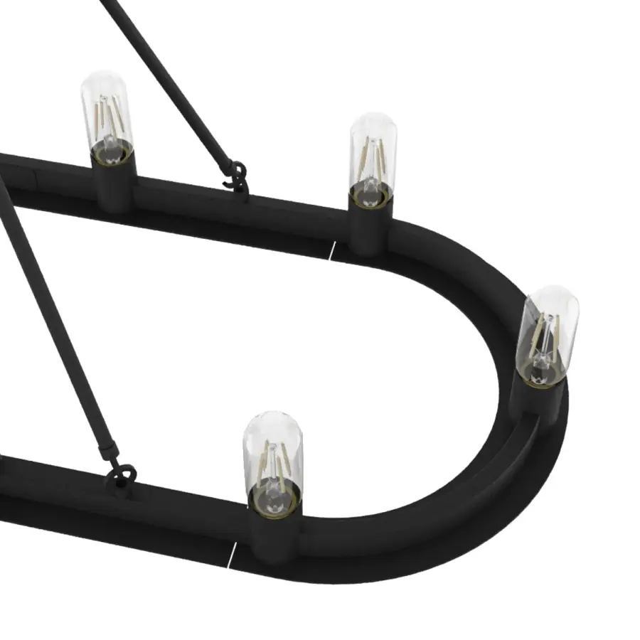 Saddlewood 10-Light Linear Chandelier in Natural Black Iron - Image 12