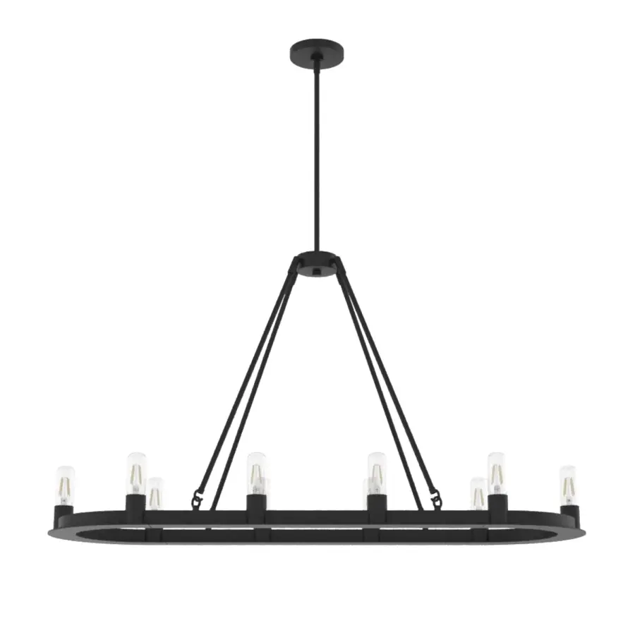 Saddlewood 10-Light Linear Chandelier in Natural Black Iron - Image 7