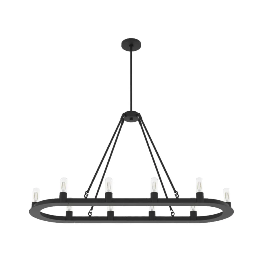 Saddlewood 10-Light Linear Chandelier in Natural Black Iron - Image 8