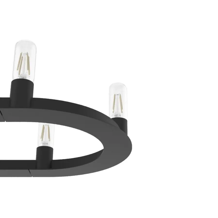 Saddlewood 10-Light Linear Chandelier in Natural Black Iron - Image 10