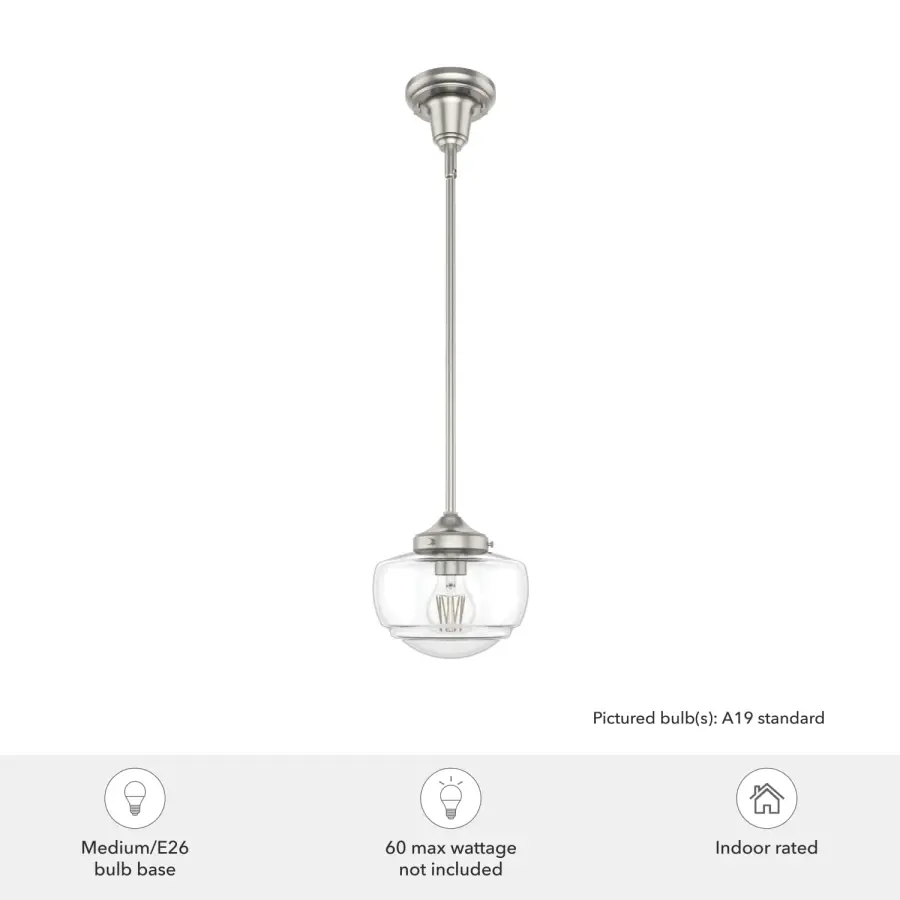 Saddle Creek One Light Pendant in Brushed Nickel - Image 6