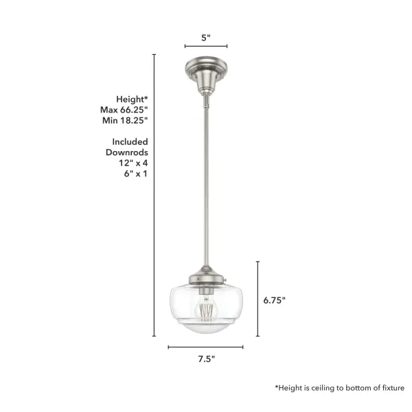 Saddle Creek One Light Pendant in Brushed Nickel - Image 8