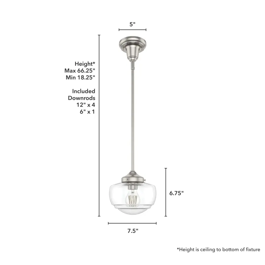 Saddle Creek One Light Pendant in Brushed Nickel - Image 8