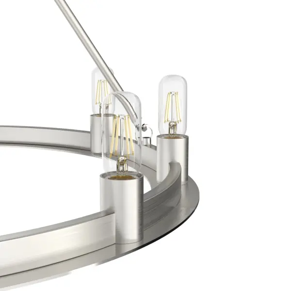 Saddlewood 9-Light Round Chandelier in Brushed Nickel - Image 15