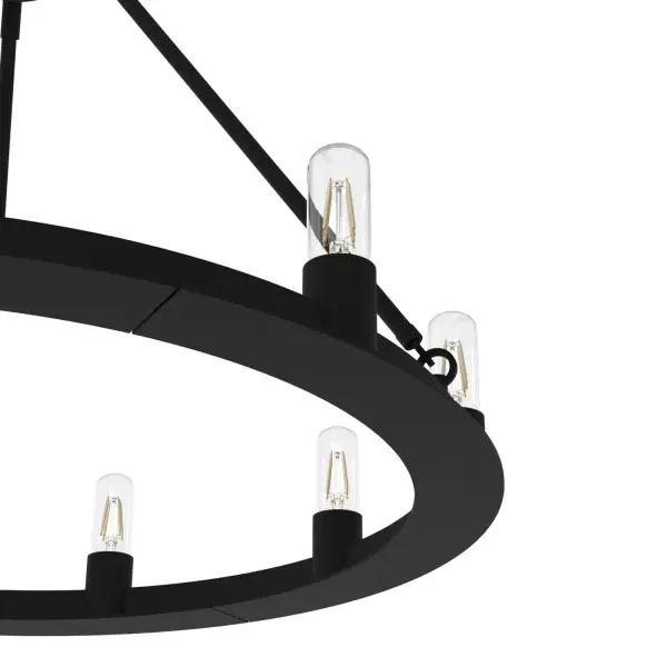 Saddlewood 9-Light Round Chandelier in Brushed Nickel - Image 17