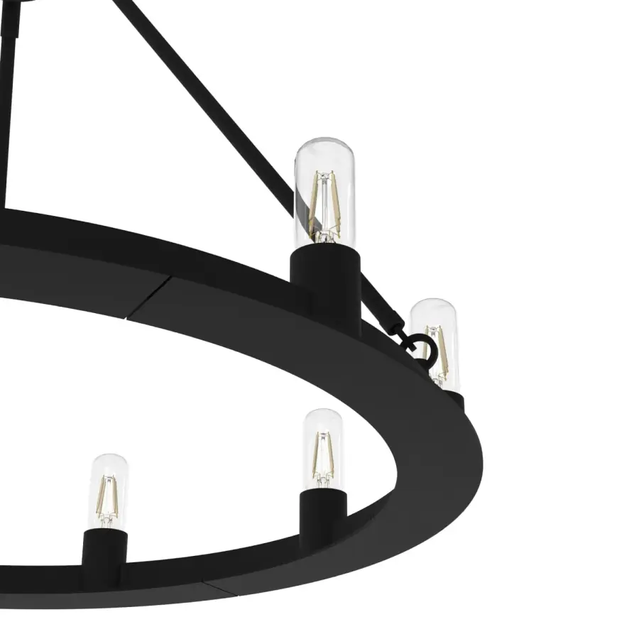 Saddlewood 9-Light Round Chandelier in Brushed Nickel - Image 17