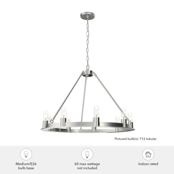 Saddlewood 9-Light Round Chandelier in Brushed Nickel - Image 5