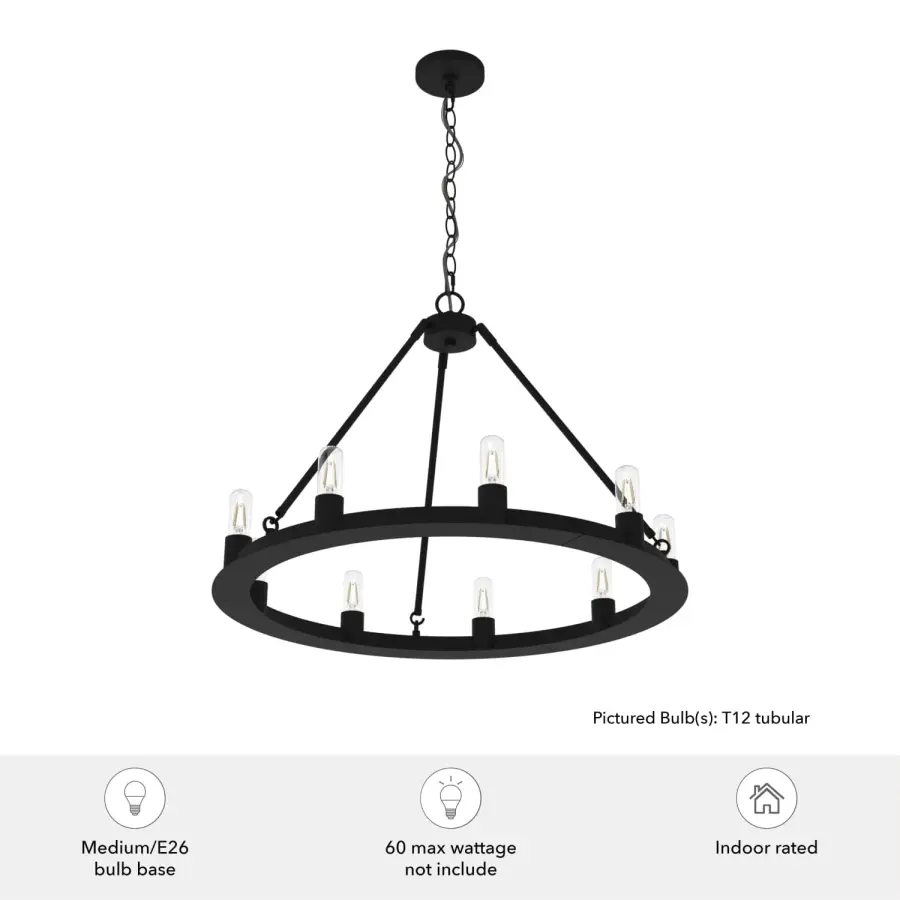 Saddlewood 9-Light Round Chandelier in Brushed Nickel - Image 6
