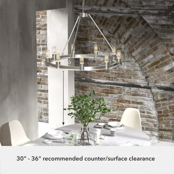 Saddlewood 9-Light Round Chandelier in Brushed Nickel - Image 9